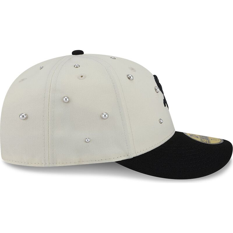 new-era-curved-brim-59fifty-beads-na-lifestyle-f1-chicago-white-sox-mlb-beige-and-black-fitted-cap new-era-curved-brim-59fifty-beads-na-lifestyle-f1-chicago-white-sox-mlb-beige-and-black-fitted-cap