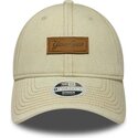 casquette-courbee-beige-ajustable-avec-logo-marron-9twenty-denim-new-york-yankees-mlb-new-era