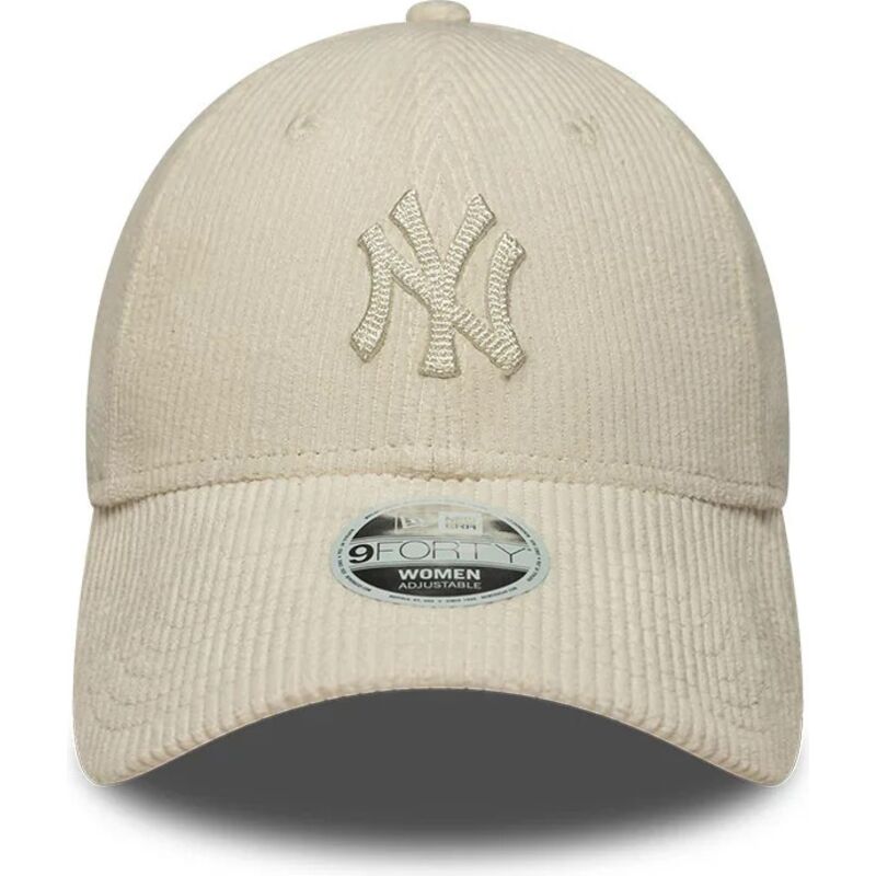 casquette-courbee-beige-ajustable-pour-femme-avec-logo-beige-9forty-cord-new-york-yankees-mlb-new-era casquette-courbee-beige-ajustable-pour-femme-avec-logo-beige-9forty-cord-new-york-yankees-mlb-new-era