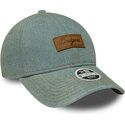 casquette-courbee-bleue-ajustable-pour-femme-avec-logo-marron-9twenty-denim-los-angeles-dodgers-mlb-new-era