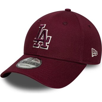 Casquette courbée grenat ajustable avec logo grenat 9FORTY Team Outline Los Angeles Dodgers MLB New Era