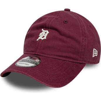 New Era Curved Brim 9TWENTY Mini Logo Detroit Tigers MLB Maroon Adjustable Cap