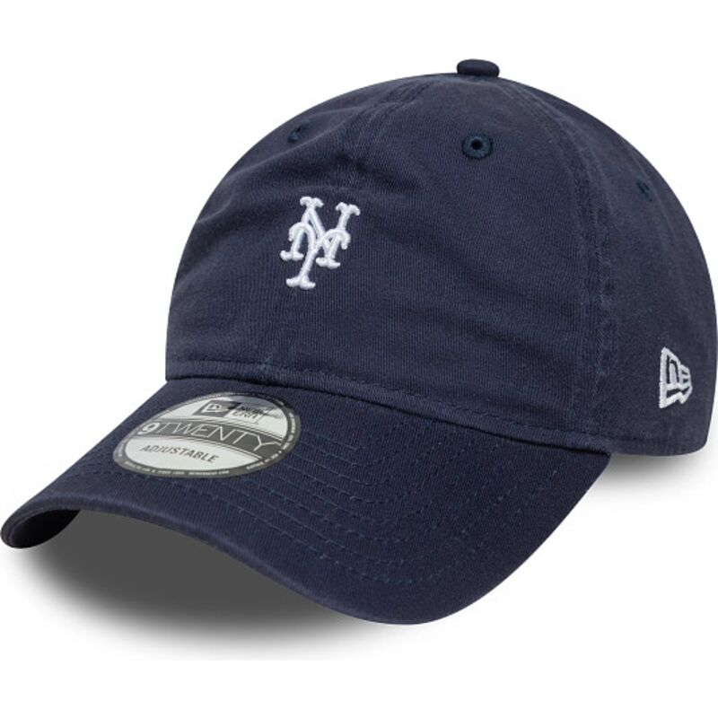 casquette-courbee-bleue-marine-ajustable-9twenty-washed-mini-logo-new-york-mets-mlb-new-era