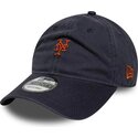 new-era-curved-brim-brown-logo-9twenty-mini-logo-new-york-mets-mlb-navy-blue-adjustable-cap