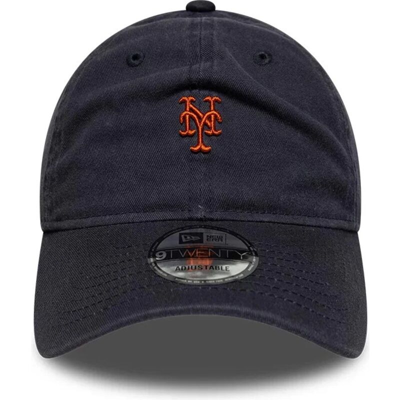 new-era-curved-brim-brown-logo-9twenty-mini-logo-new-york-mets-mlb-navy-blue-adjustable-cap