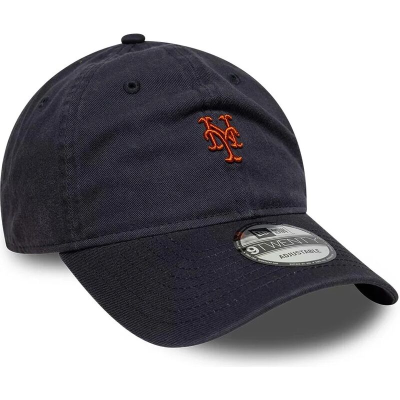 new-era-curved-brim-brown-logo-9twenty-mini-logo-new-york-mets-mlb-navy-blue-adjustable-cap