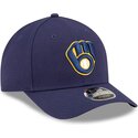 casquette-courbee-bleue-marine-snapback-9forty-m-crown-player-replica-milwaukee-brewers-mlb-new-era