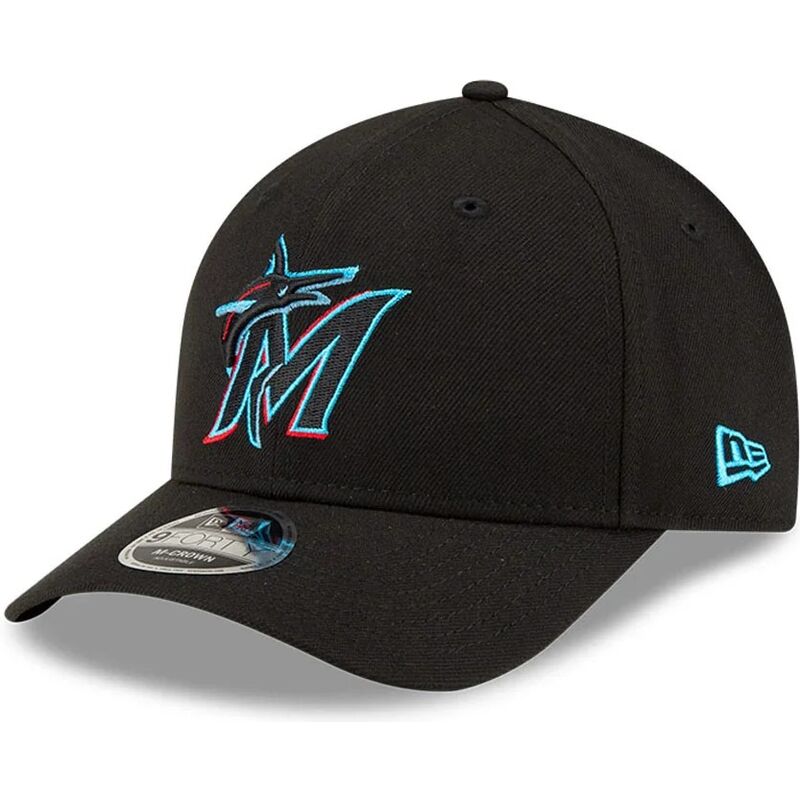 casquette-courbee-noire-snapback-9forty-m-crown-player-replica-miami-marlins-mlb-new-era casquette-courbee-noire-snapback-9forty-m-crown-player-replica-miami-marlins-mlb-new-era