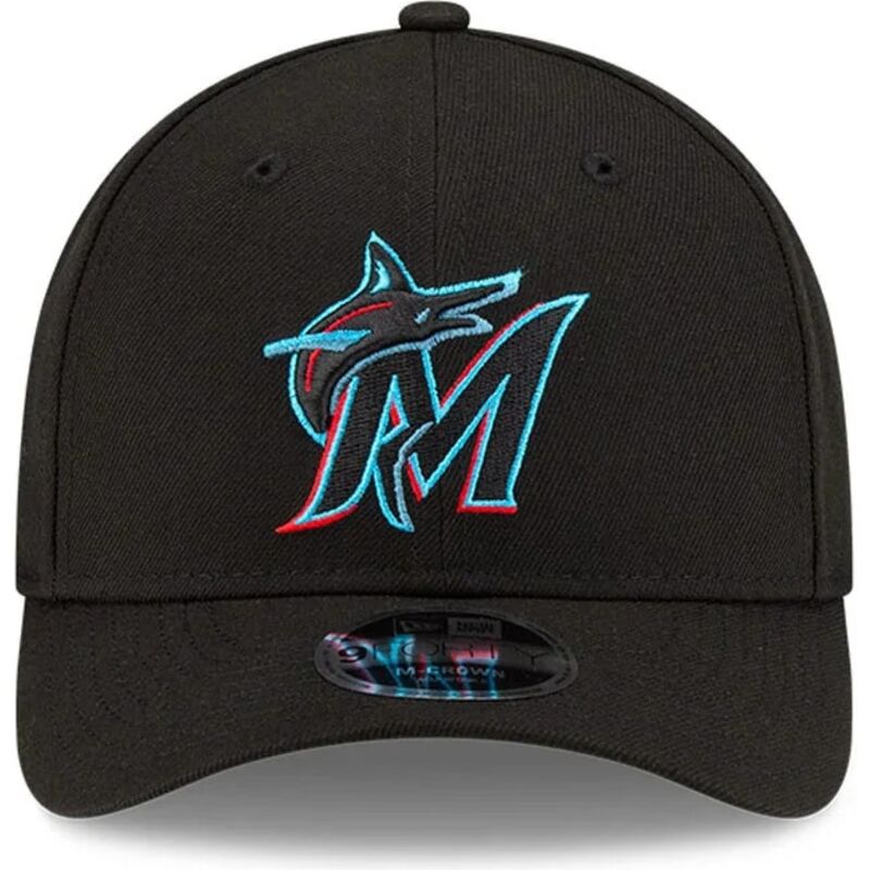 casquette-courbee-noire-snapback-9forty-m-crown-player-replica-miami-marlins-mlb-new-era casquette-courbee-noire-snapback-9forty-m-crown-player-replica-miami-marlins-mlb-new-era