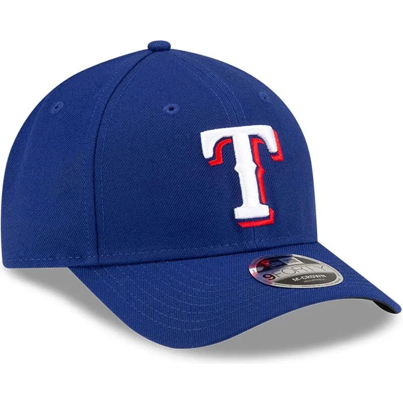 new-era-curved-brim-9forty-m-crown-player-replica-texas-rangers-mlb-blue-snapback-cap