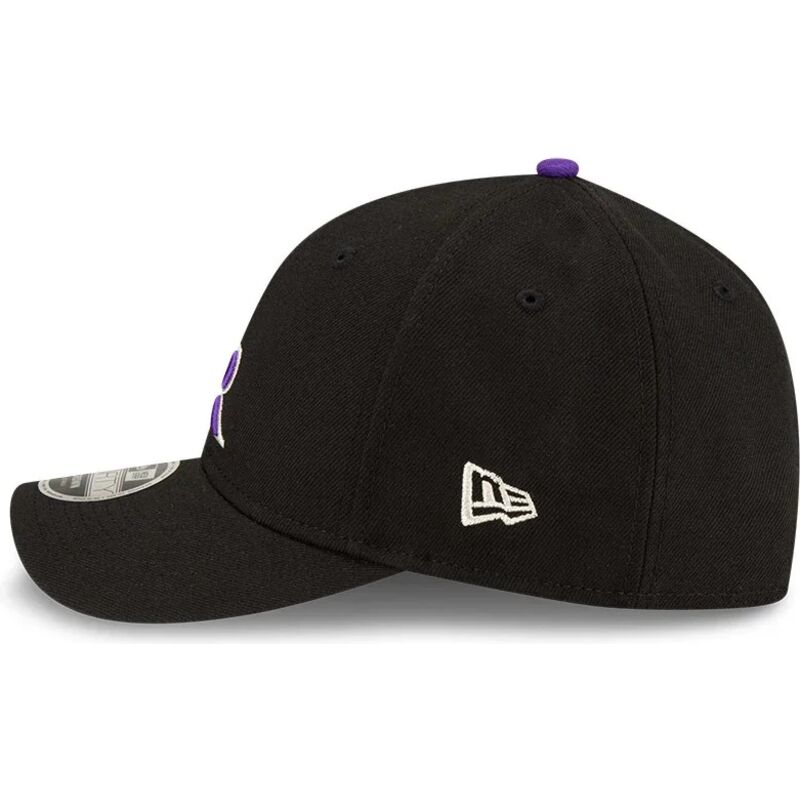 casquette-courbee-noire-snapback-avec-logo-violet-9forty-m-crown-player-replica-colorado-rockies-mlb-new-era