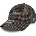 casquette-courbee-marron-ajustable-9twenty-herringbone-fc-barcelona-laliga-new-era