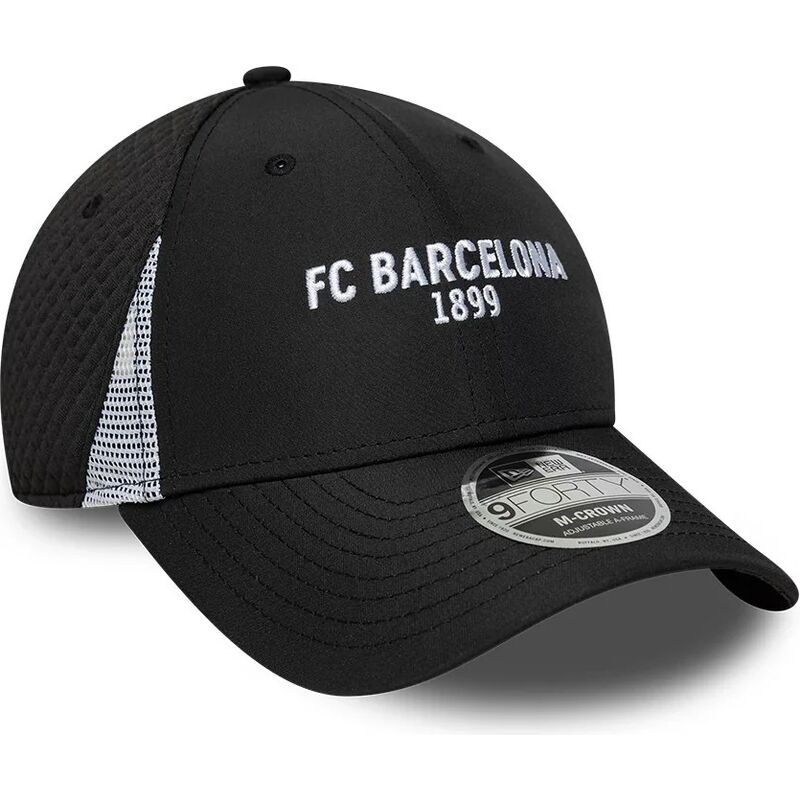 new-era-curved-brim-9forty-m-crown-featherweight-poly-fc-barcelona-laliga-black-snapback-cap