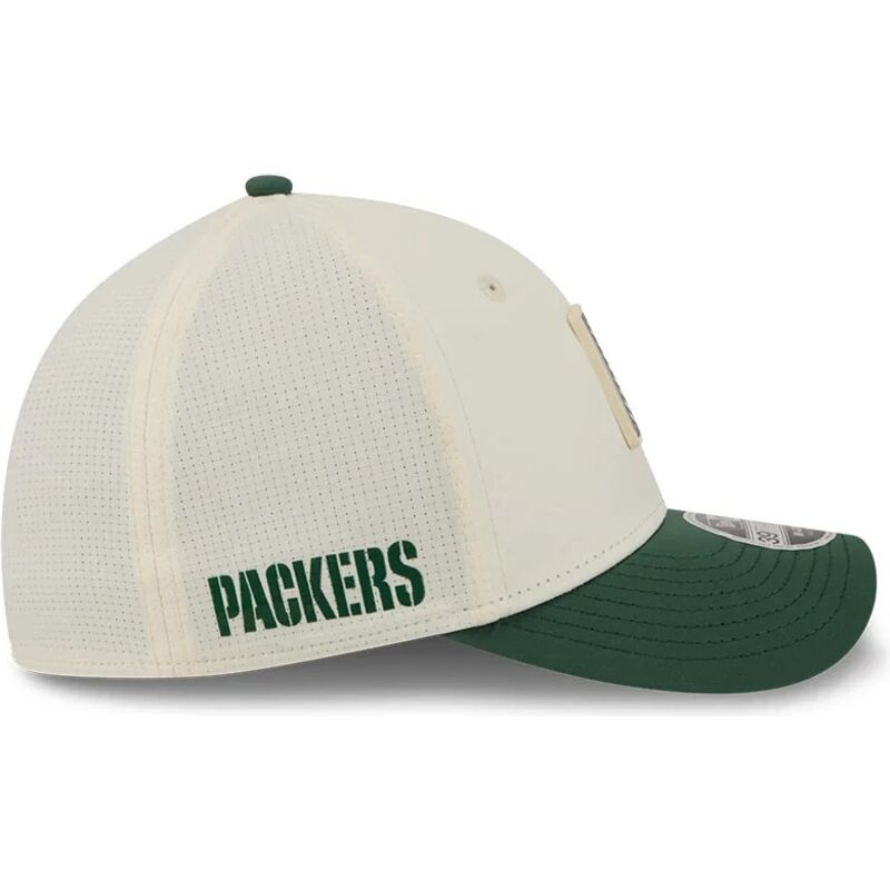 new-era-curved-brim-39thirty-m-crown-training-2026-green-bay-packers-nfl-green-and-beige-fitted-cap new-era-curved-brim-39thirty-m-crown-training-2026-green-bay-packers-nfl-green-and-beige-fitted-cap