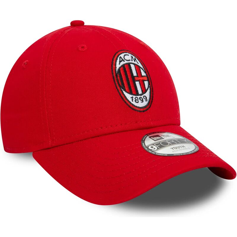 new-era-curved-brim-youth-9forty-core-ac-milan-serie-a-red-adjustable-cap