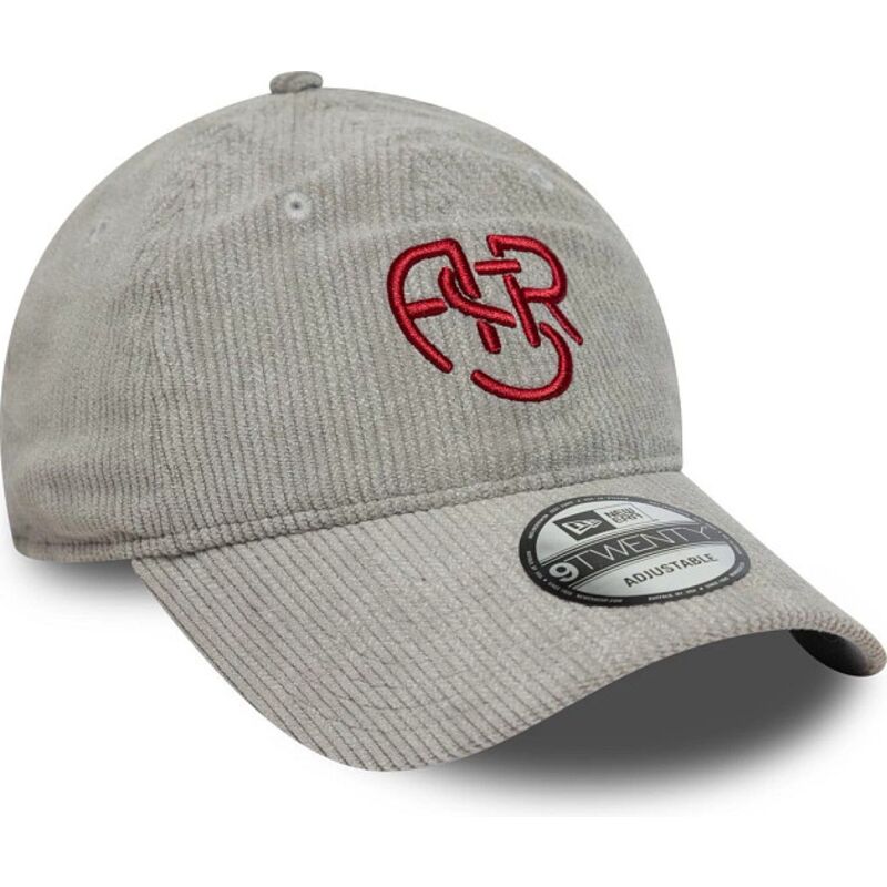 new-era-curved-brim-red-logo-9twenty-fleck-cord-associazione-sportiva-roma-serie-a-grey-adjustable-cap