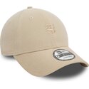 new-era-curved-brim-9forty-baby-cord-stade-toulousain-top-14-beige-adjustable-cap-with-beige-logo