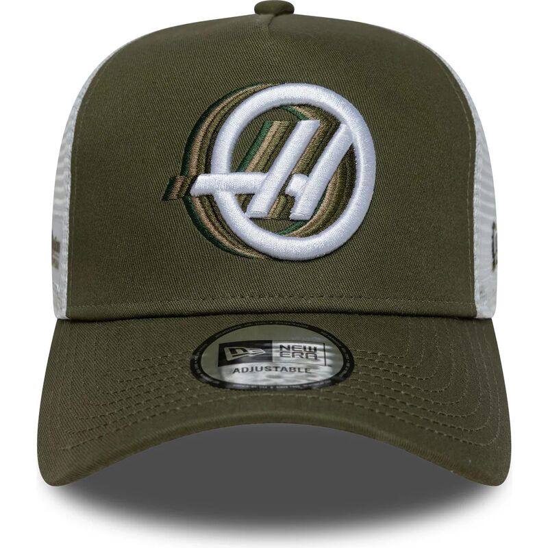 new-era-a-frame-seasonal-haas-f1-team-formula-1-green-and-white-trucker-hat