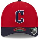 new-era-curved-brim-9forty-m-crown-player-replica-cleveland-guardians-mlb-red-and-navy-blue-snapback-cap