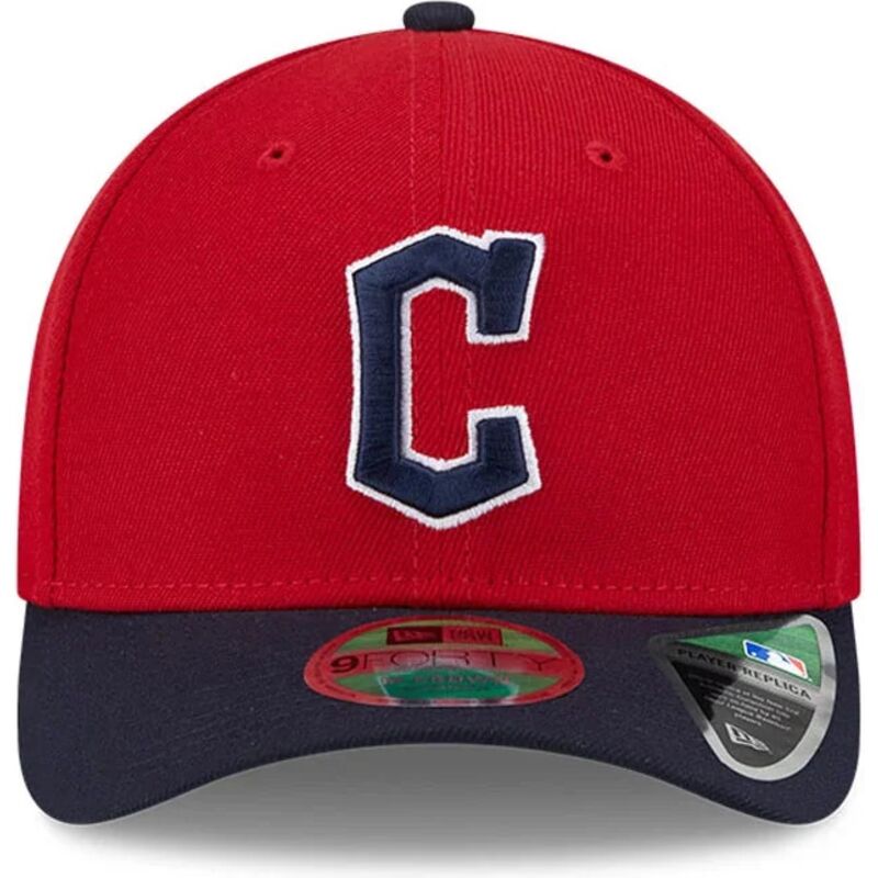 casquette-courbee-rouge-et-bleue-marine-snapback-9forty-m-crown-player-replica-cleveland-guardians-mlb-new-era