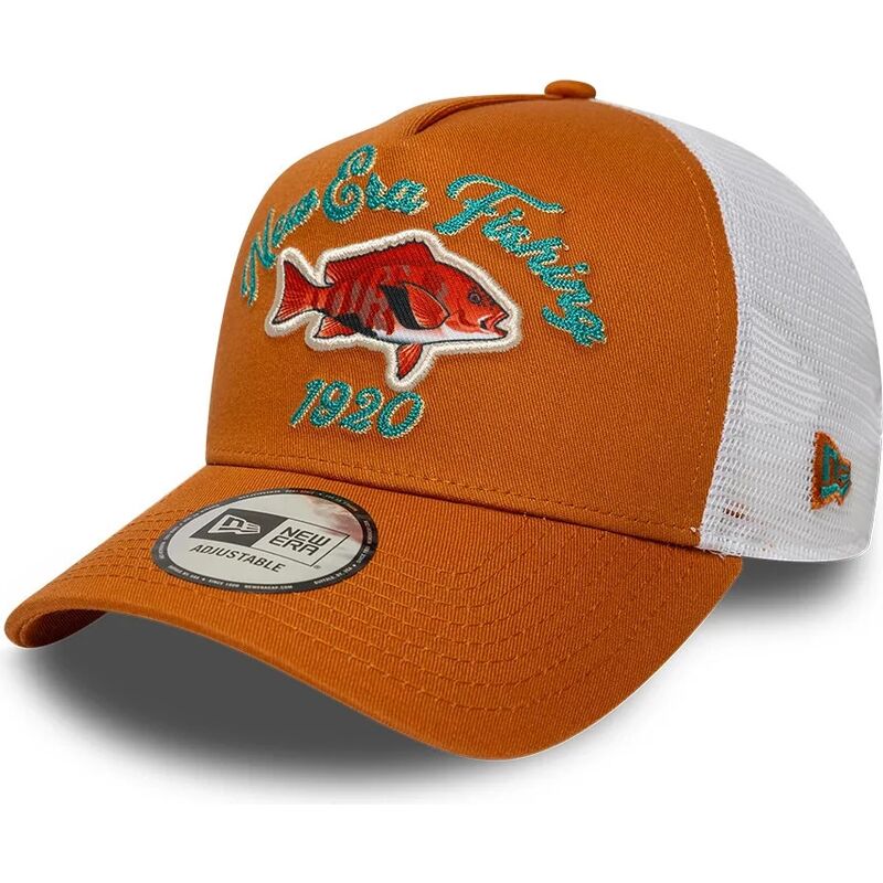 casquette-trucker-orange-et-blanche-a-frame-fishing-new-era