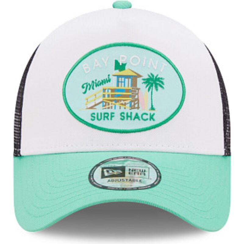 casquette-trucker-verte-et-blanche-a-frame-location-miami-new-era casquette-trucker-verte-et-blanche-a-frame-location-miami-new-era