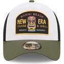 casquette-trucker-verte-et-blanche-a-frame-location-icon-hawaii-new-era