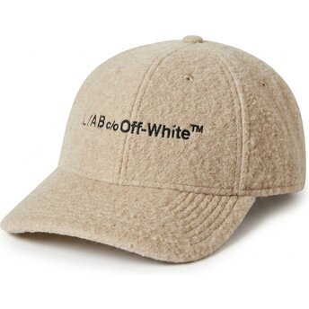 L/AB c/o Off-White™ Curved Brim Embroidered Sherpa Beige Adjustable Cap
