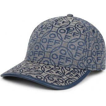 L/AB c/o Off-White™ Curved Brim Off Jacquard Canvas Navy Blue Adjustable Cap
