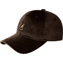 kangol-curved-brim-cord-baseball-brown-adjustable-cap