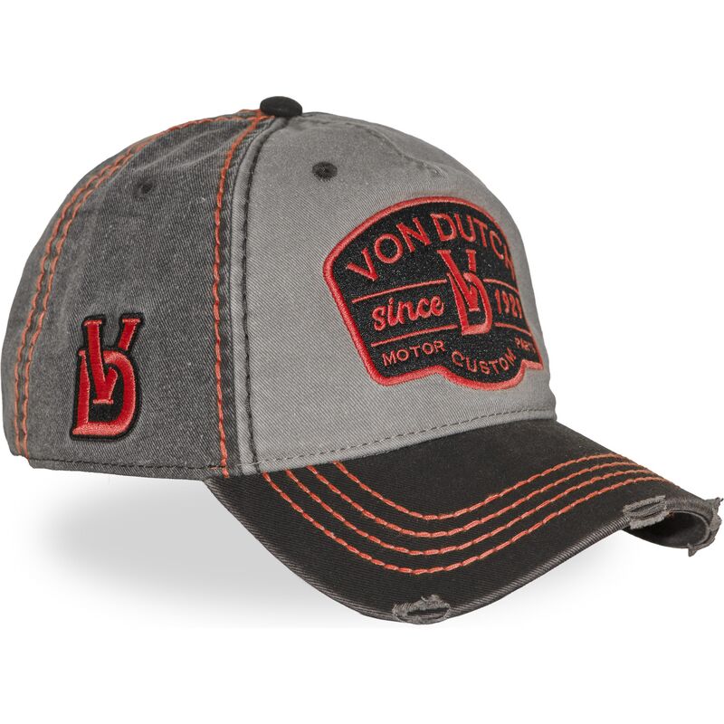 von-dutch-curved-brim-retro16-grey-adjustable-cap von-dutch-curved-brim-retro16-grey-adjustable-cap