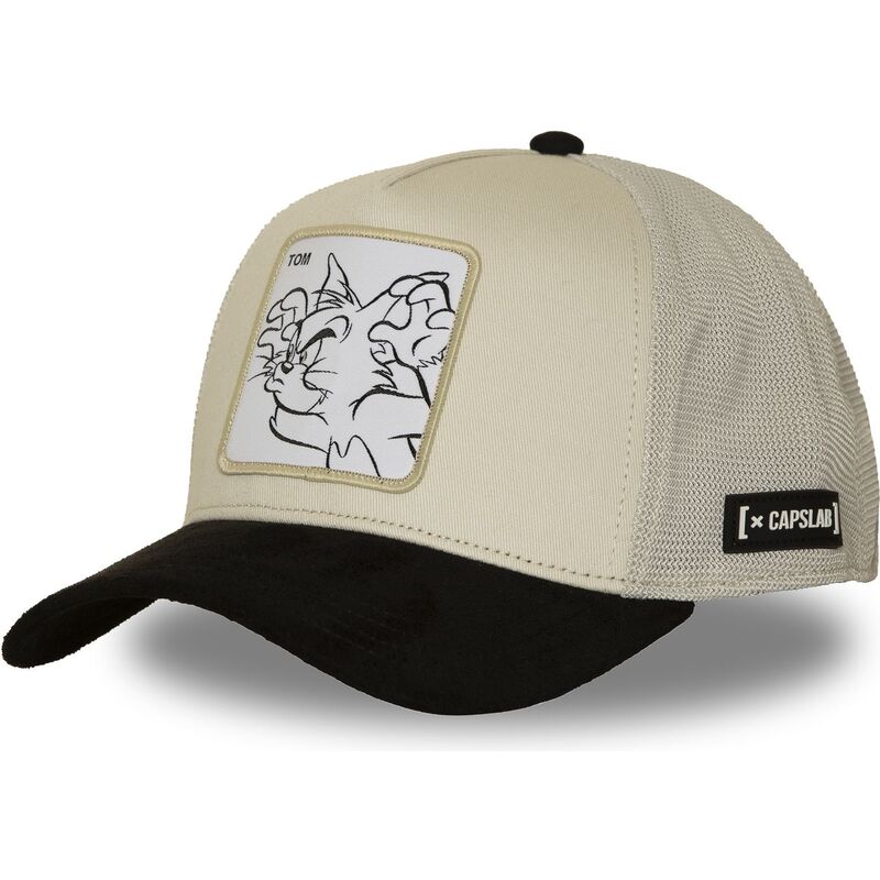 capslab-tom-taj9-bico-looney-tunes-beige-and-black-trucker-hat