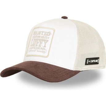 Capslab Monkey D. Luffy OP9 BICO One Piece Beige and Brown Trucker Hat
