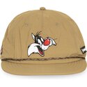 capslab-flat-brim-sylvester-loo13-goob-looney-tunes-beige-snapback-cap