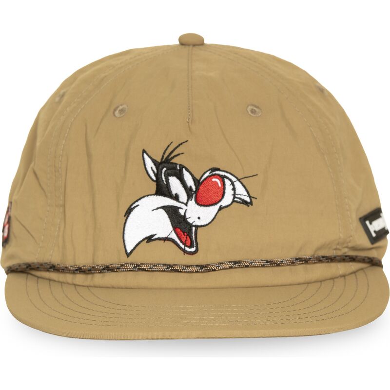 capslab-flat-brim-sylvester-loo13-goob-looney-tunes-beige-snapback-cap