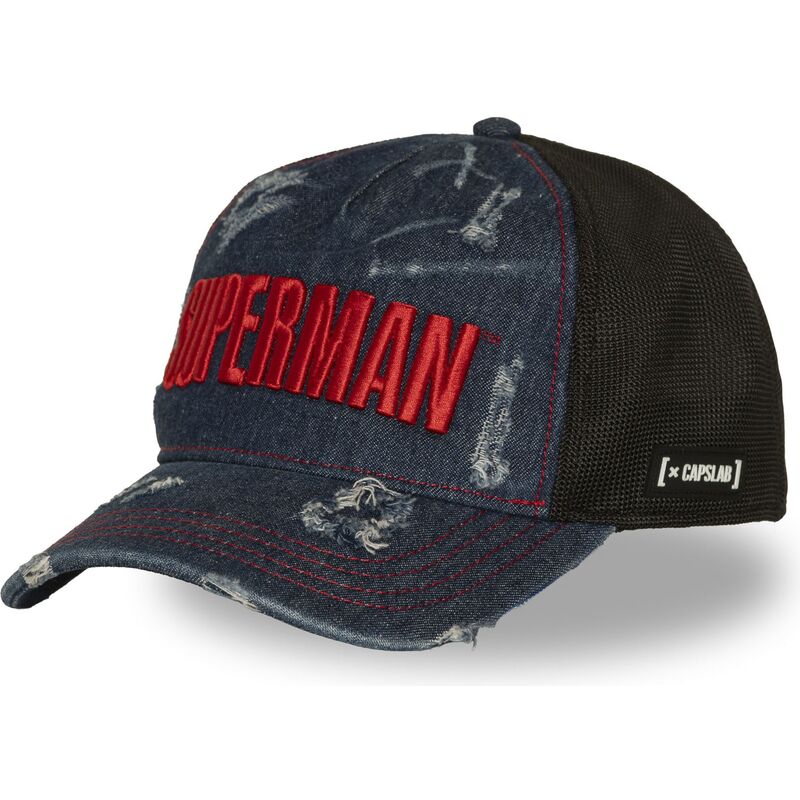 capslab-superman-dc12-blue-dc-comics-navy-blue-and-black-trucker-hat capslab-superman-dc12-blue-dc-comics-navy-blue-and-black-trucker-hat