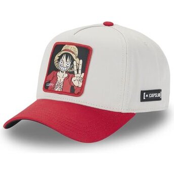 Capslab Curved Brim Monkey D. Luffy OP4 TWO One Piece Beige and Red Snapback Cap