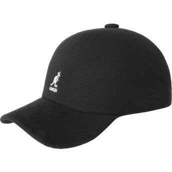 Kangol Curved Brim Bamboo Adj Spacecap Black Adjustable Cap