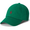 polo-ralph-lauren-curved-brim-red-logo-cotton-chino-classic-sport-green-adjustable-cap