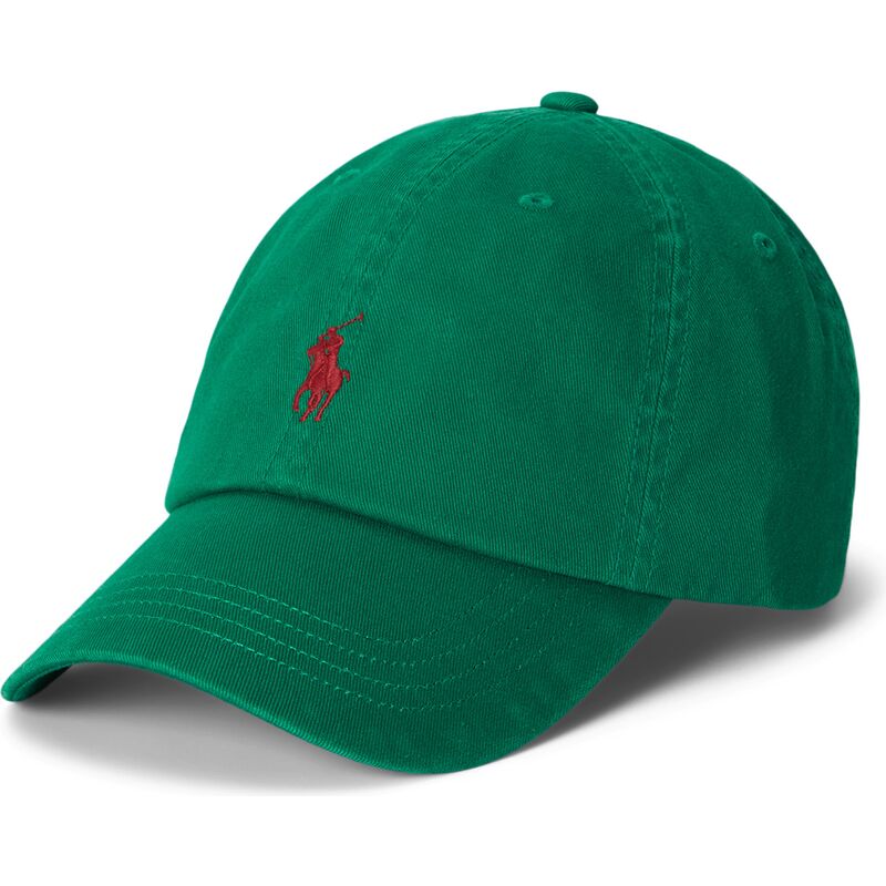 polo-ralph-lauren-curved-brim-red-logo-cotton-chino-classic-sport-green-adjustable-cap