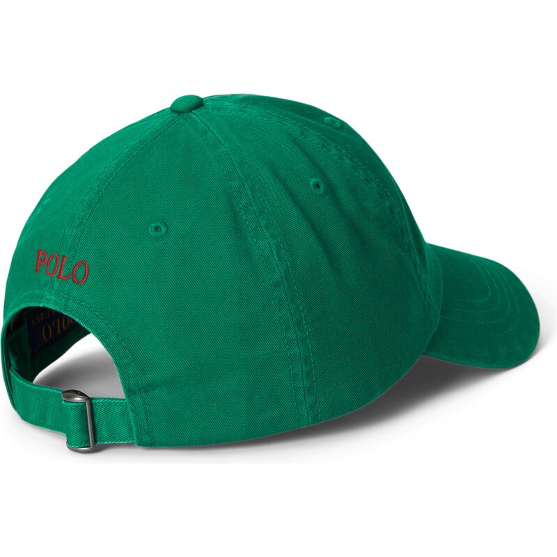 polo-ralph-lauren-curved-brim-red-logo-cotton-chino-classic-sport-green-adjustable-cap
