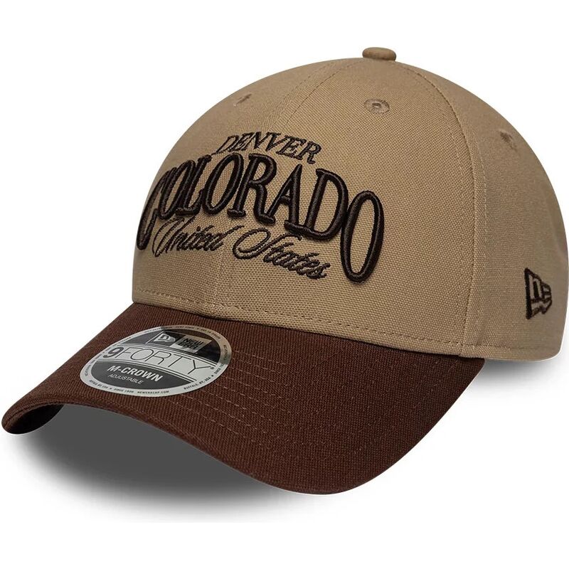 new-era-curved-brim-9forty-m-crown-wordmark-denver-colorado-brown-adjustable-cap