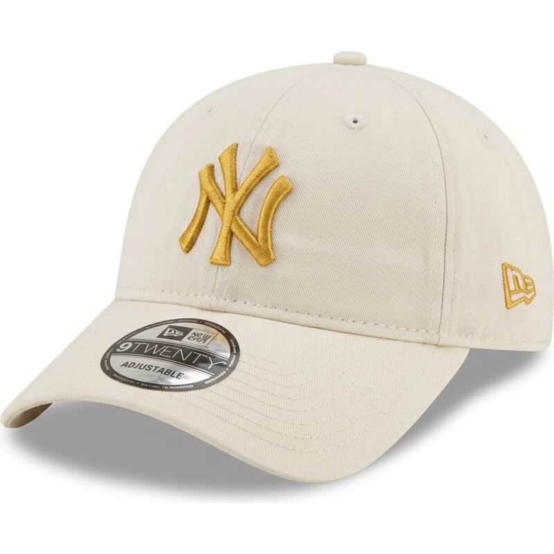 new-era-curved-brim-golden-logo-9twenty-league-essential-new-york-yankees-mlb-beige-adjustable-cap new-era-curved-brim-golden-logo-9twenty-league-essential-new-york-yankees-mlb-beige-adjustable-cap