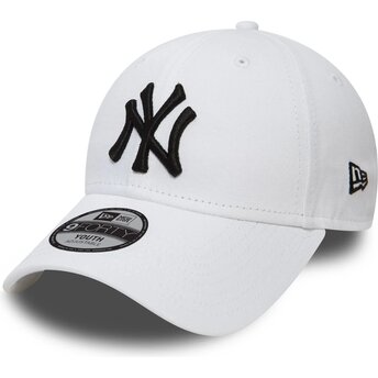 New Era Curved Brim Youth 9FORTY League Essential New York Yankees MLB White Adjustable Cap
