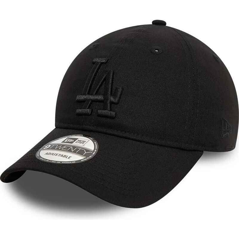 casquette-courbee-noire-ajustable-avec-logo-noir-9twenty-league-essential-los-angeles-dodgers-mlb-new-era