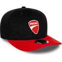 casquette-courbee-noire-et-rouge-snapback-9seventy-stretch-snap-contrast-visor-ducati-motor-motogp-new-era