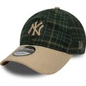 new-era-curved-brim-9twenty-mix-check-new-york-yankees-mlb-green-and-beige-adjustable-cap