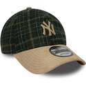 new-era-curved-brim-9twenty-mix-check-new-york-yankees-mlb-green-and-beige-adjustable-cap