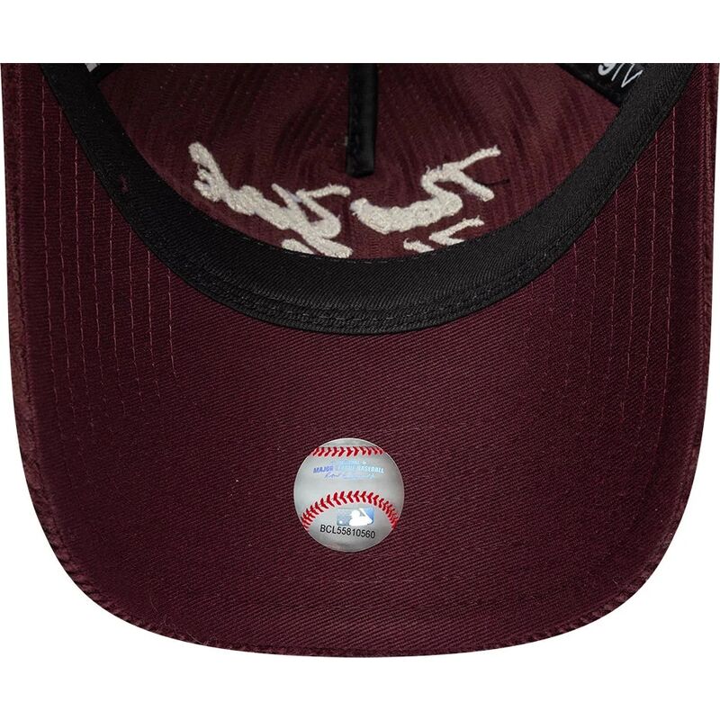new-era-curved-brim-9twenty-a-frame-cord-script-new-york-yankees-mlb-maroon-adjustable-cap