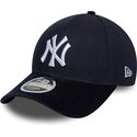 new-era-curved-brim-9forty-m-crown-cord-visor-new-york-yankees-mlb-navy-blue-snapback-cap